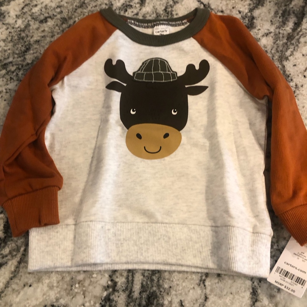 Carter’s Moose Sweatshirt-2T-New